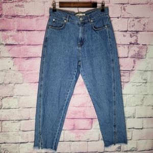 WHISTLES HIGH WAISTED SPLIT FRONT RAW ANKLE JEANS 29